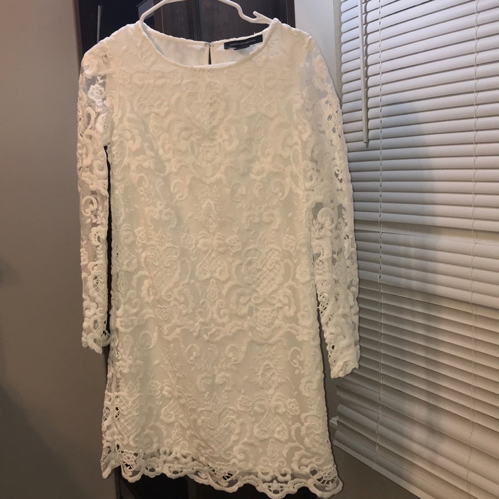 French connection white lace dress. Worn once.